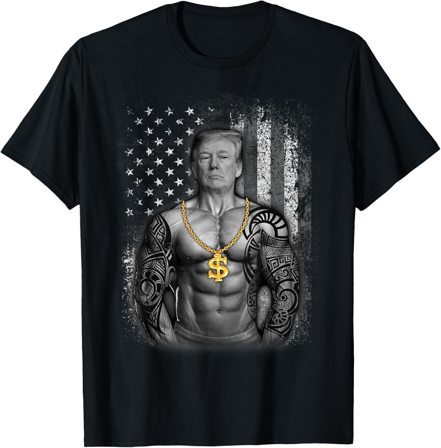 Patriotic Gangster Anti Liberal Shirt Pro Trump Republican T-Shirt - T-Shirt | Black