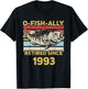 Ofishally Retired 1993 Funny Fishing Dad Retiring Retirement T-Shirt - T-Shirt | Black