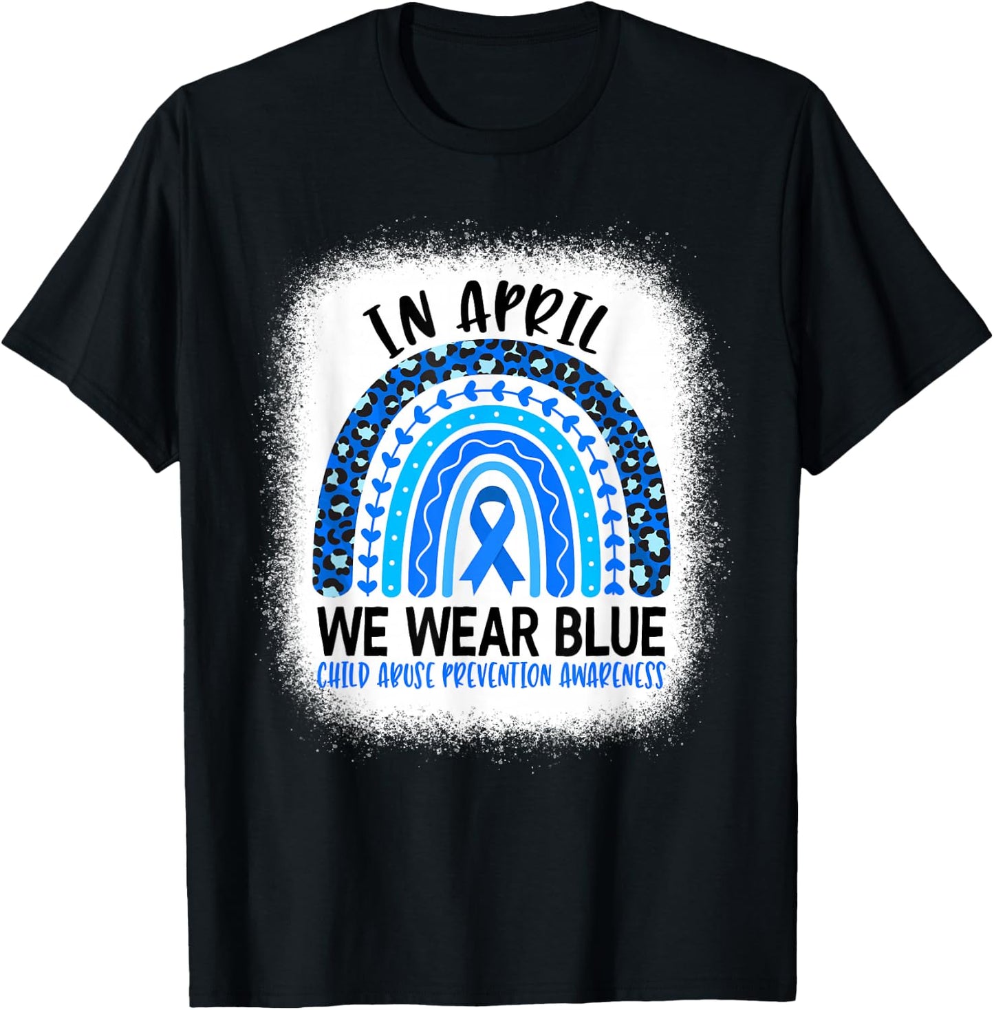 in April We Wear Blue - Child Abuse Prevention Awareness Small T-Shirt - T-Shirt | Black