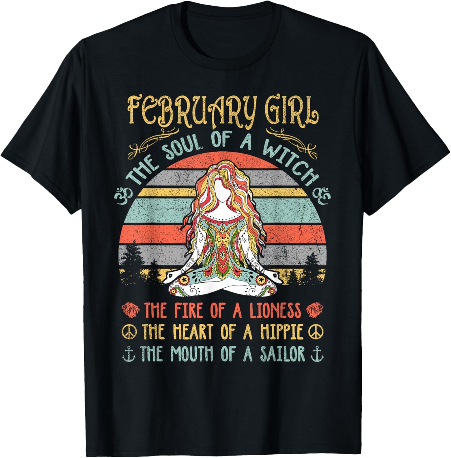 February Girl The Soul Of A Witch Vintage Birthday T-Shirt - T-Shirt | Black