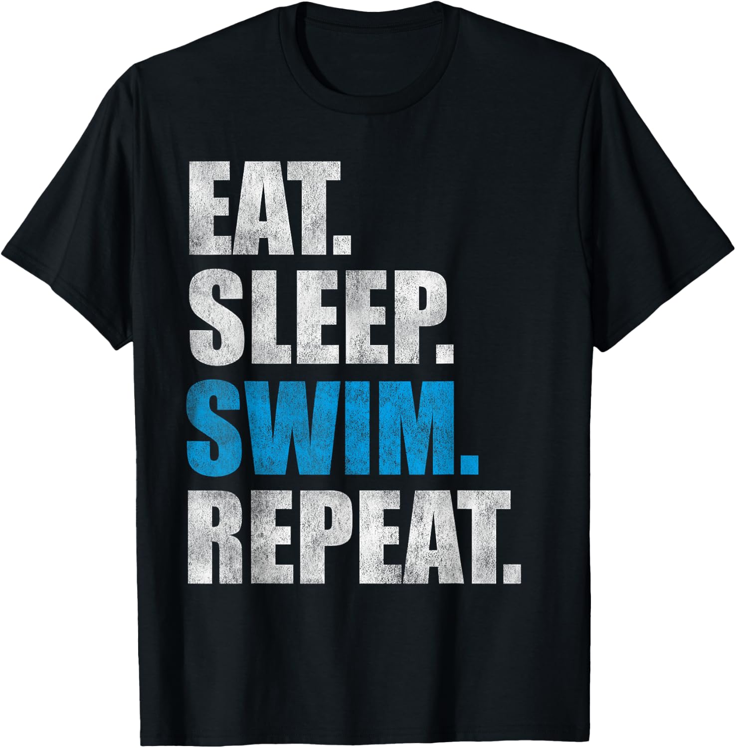 Eat Sleep Swim Repeat T-Shirt - T-Shirt | Black