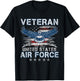 Proud US Air Force Veteran USA Flag Patriotic Vintage T-Shirt - T-Shirt | Black