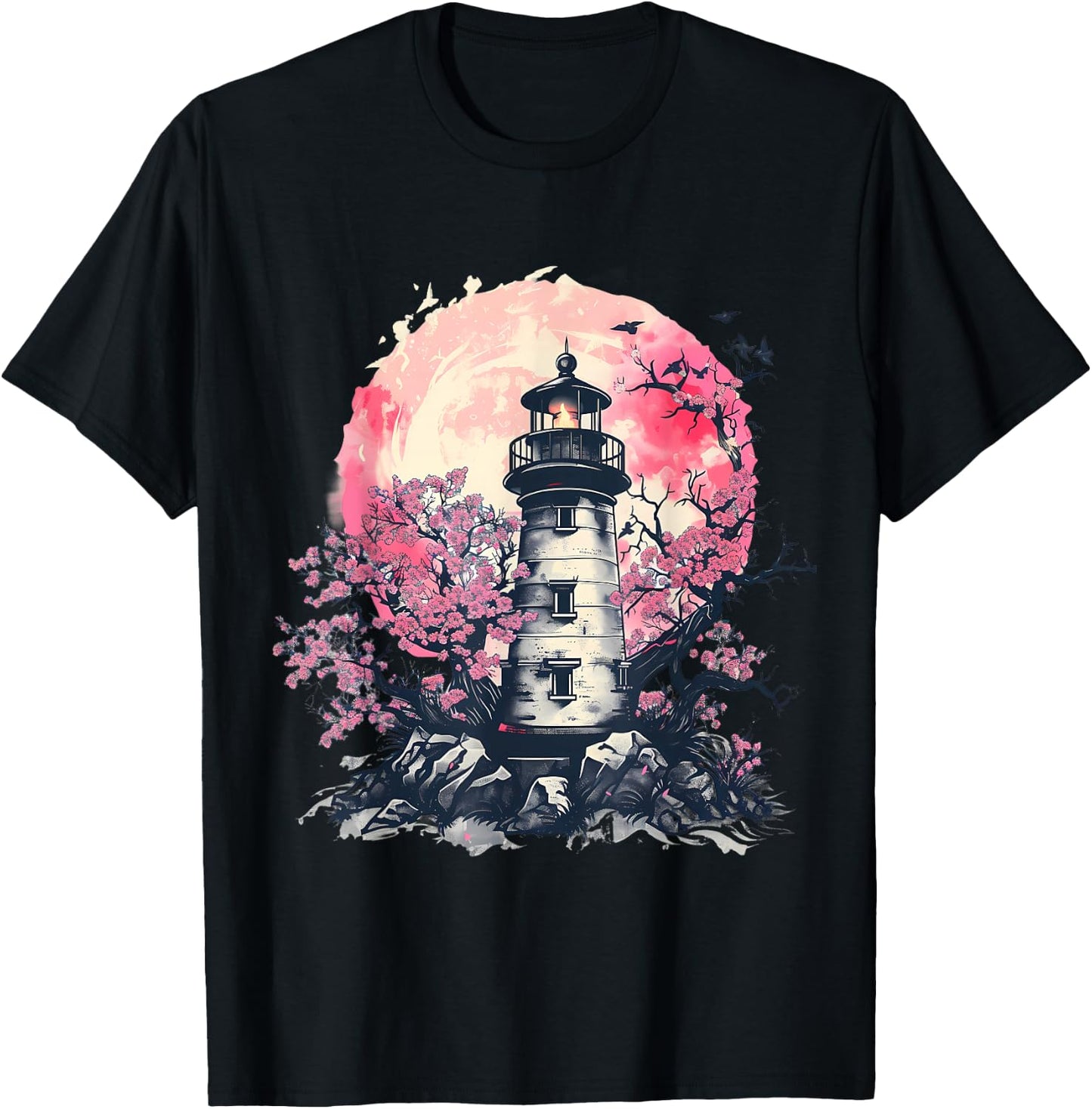 Lighthouse Seaside House Sailing Sea Beach Light House T-Shirt - T-Shirt | Black