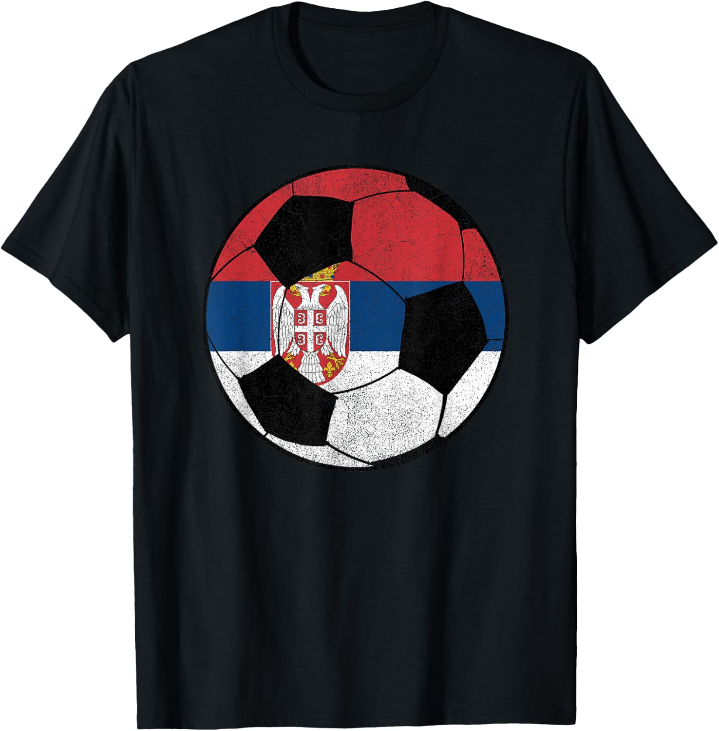 Vintage Soccer Shirts, Men Kid Boy Soccer Jersey Serbia T-Shirt - T-Shirt | Black