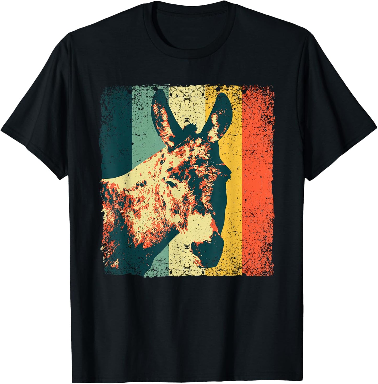 Funny Vintage Donkey Design Women Safari Mule Equine T-Shirt - T-Shirt | Black