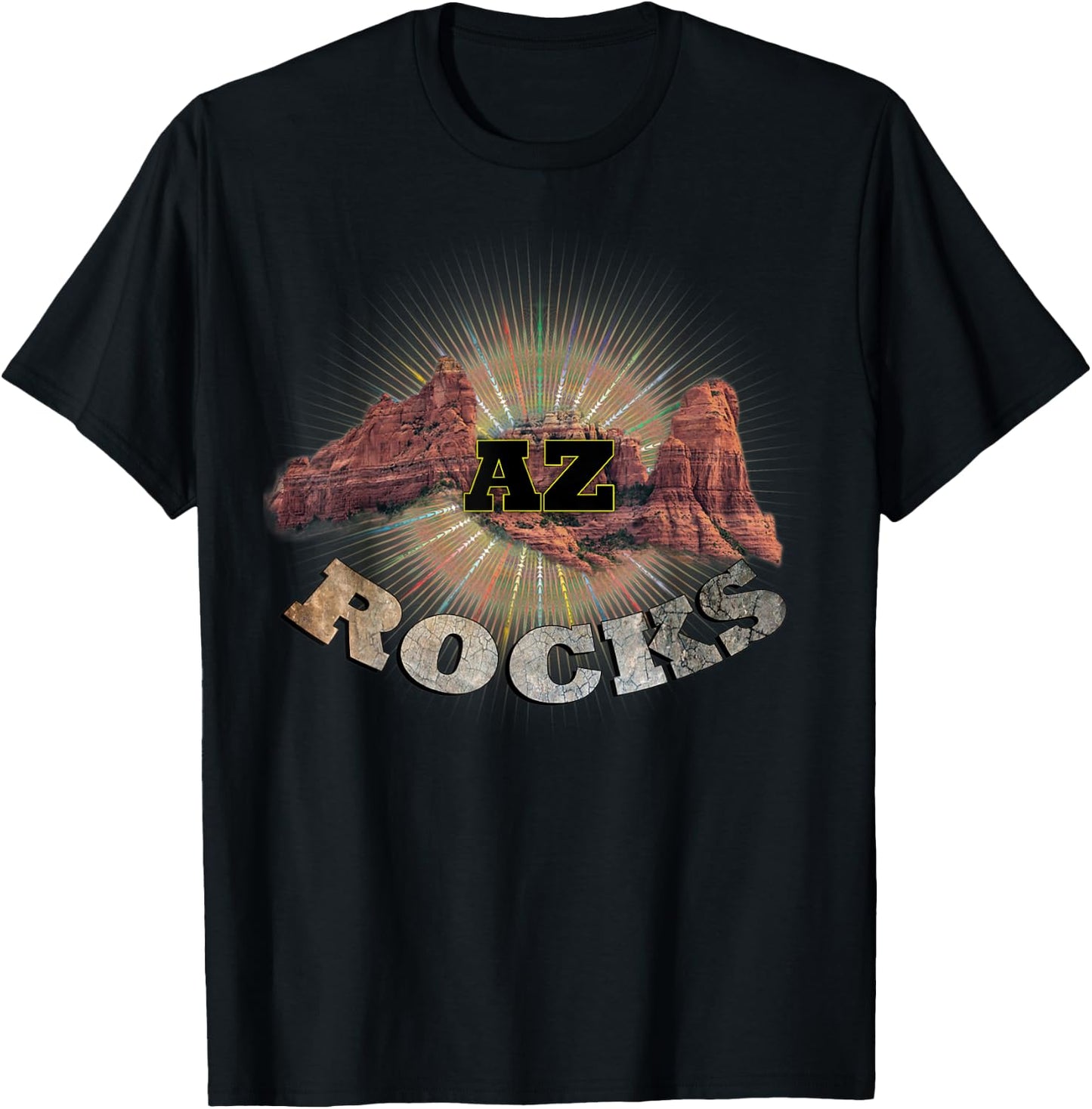 Backpacking Phoenix AZ Rocks Design Mountain Hiking T-Shirt - T-Shirt | Black