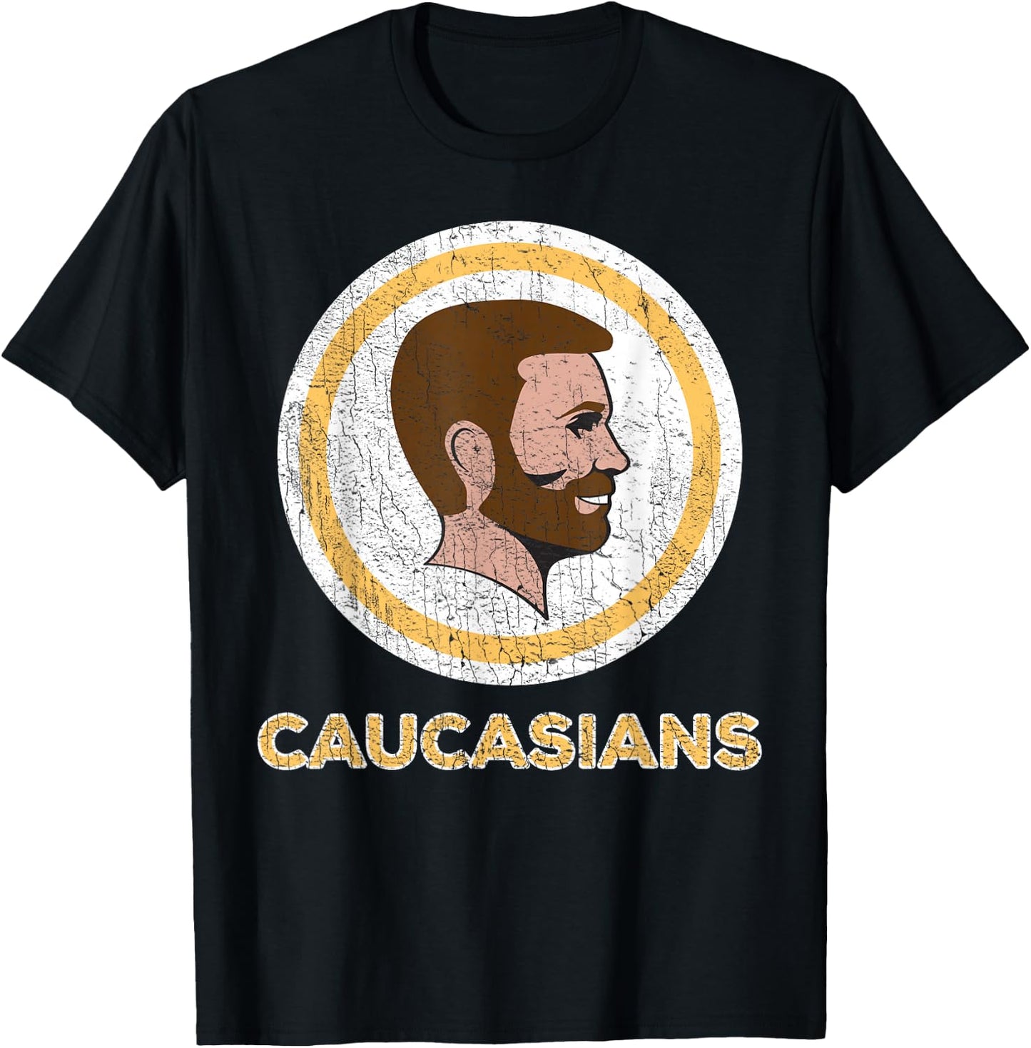 Caucasian Caucasians Pride Vintage Funny Shirt T-Shirt - T-Shirt | Black
