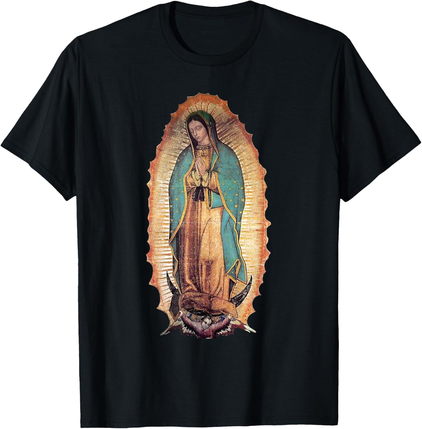 Our Love Lady of Guadalupe Virgin Mary Catholic T-Shirt - T-Shirt | Black