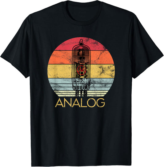 Vacuum Tube, Retro Analog Audio, Valve Amp, Hi Fi or Guitar T-Shirt - T-Shirt | Black
