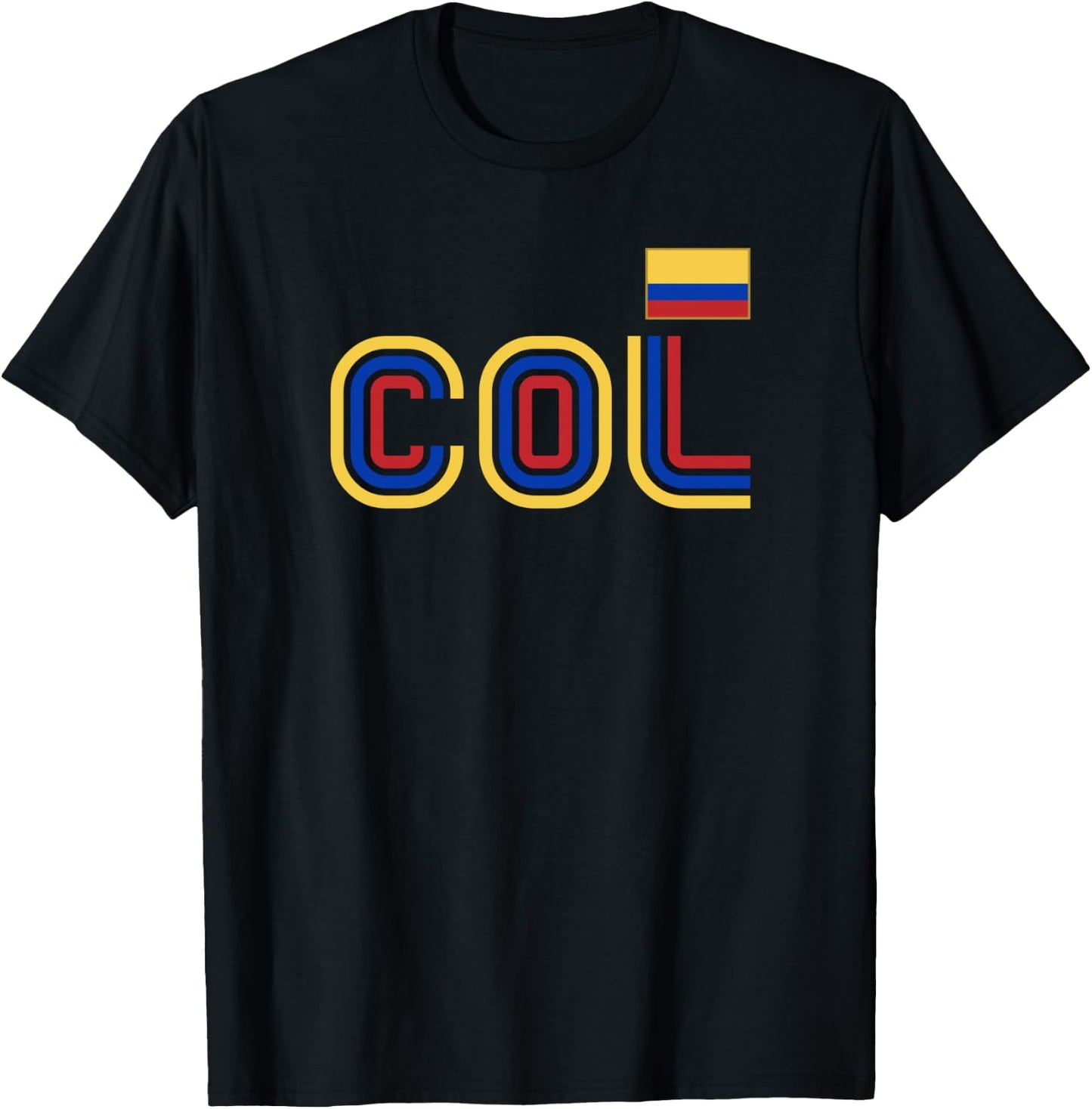 Colombia Flag Retro International Country Colombian Pride T-Shirt - T-Shirt | Black