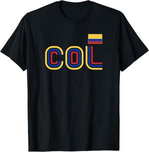 Colombia Flag Retro International Country Colombian Pride T-Shirt - T-Shirt | Black
