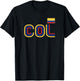 Colombia Flag Retro International Country Colombian Pride T-Shirt - T-Shirt | Black