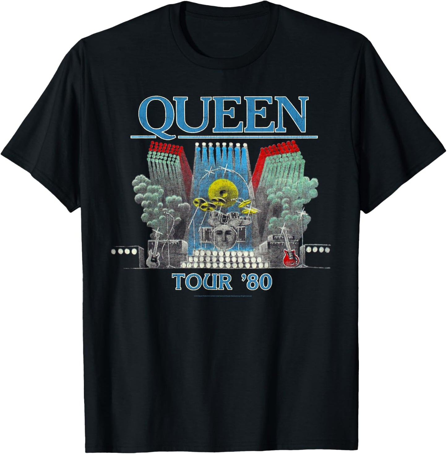 Queen Official Tour 80 T-Shirt - T-Shirt | Black