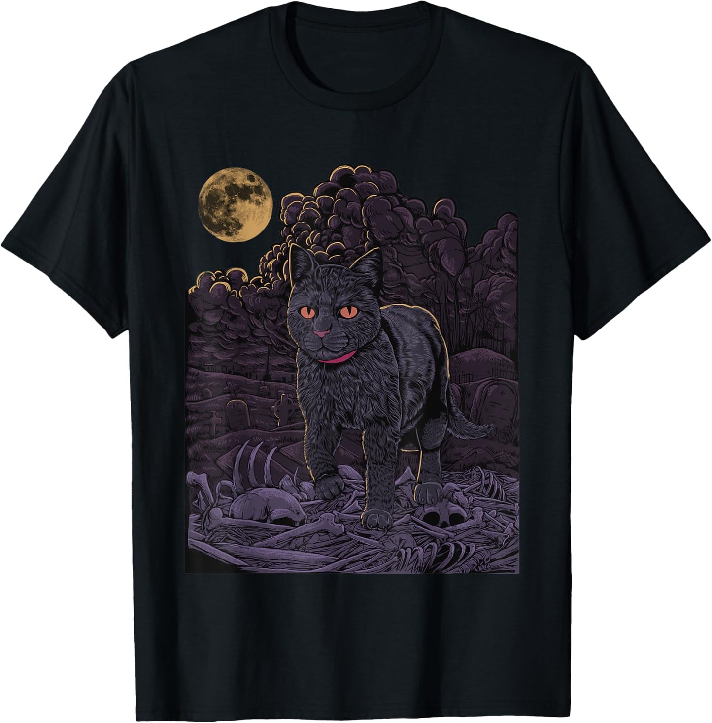 Evil Cat - Black cat in the cemetery - Gothic Cat Women T-Shirt - T-Shirt | Black