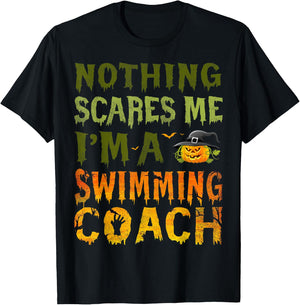 Nothing Scares Me I'm A Swimming Coach Halloween Costume T-Shirt - T-Shirt | Black