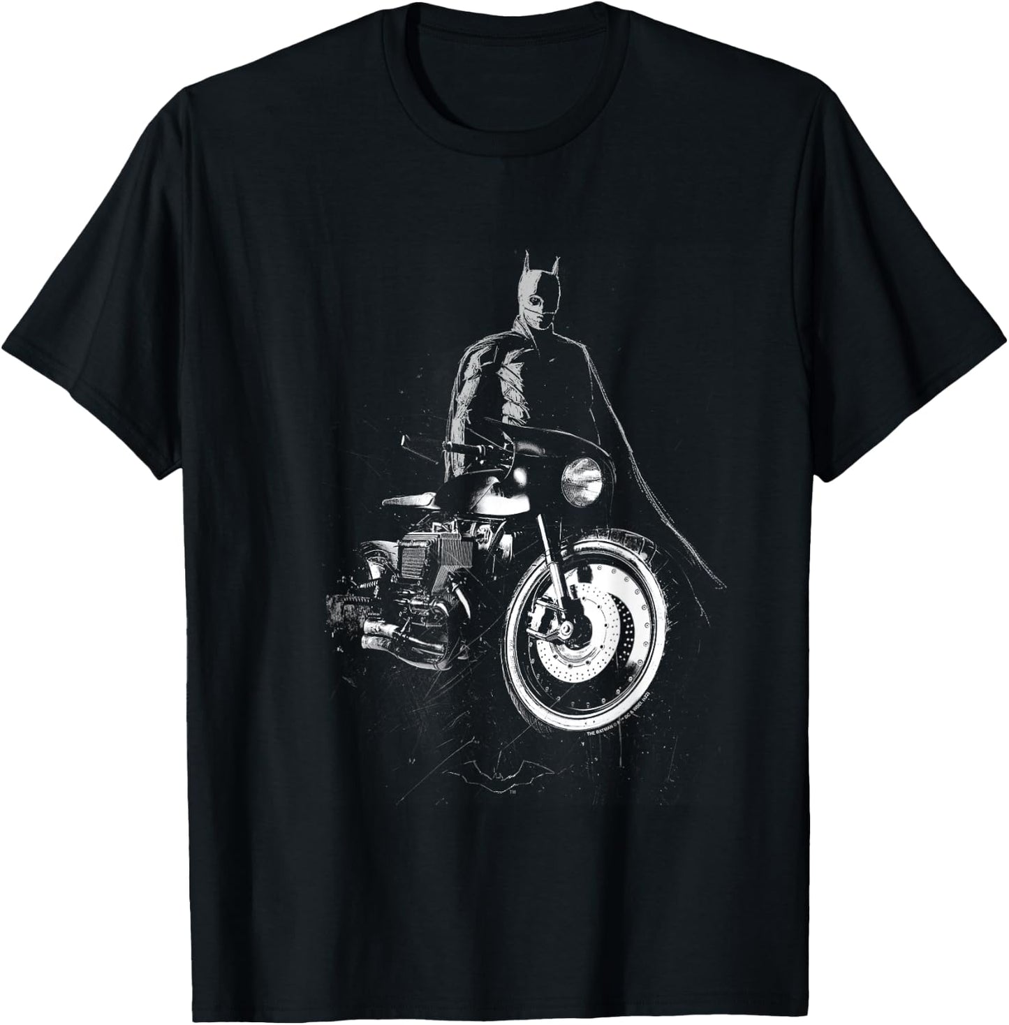 The Batman And His Motorcycle T-Shirt - T-Shirt | Black