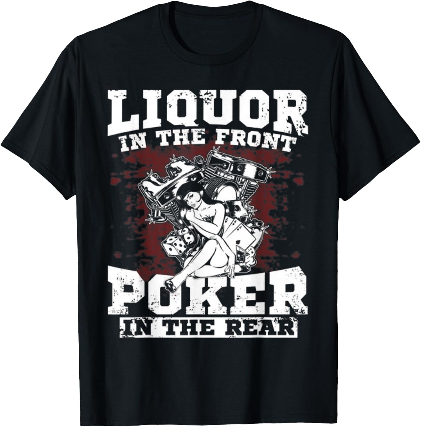 Liquor in the front poker in the rear Awesome Racing T-Shirt - T-Shirt | Black