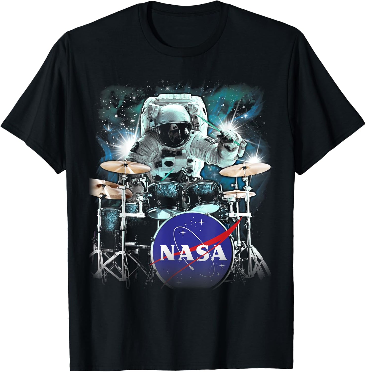 NASA Astronaut Drum Solo In Space T-Shirt - T-Shirt | Black