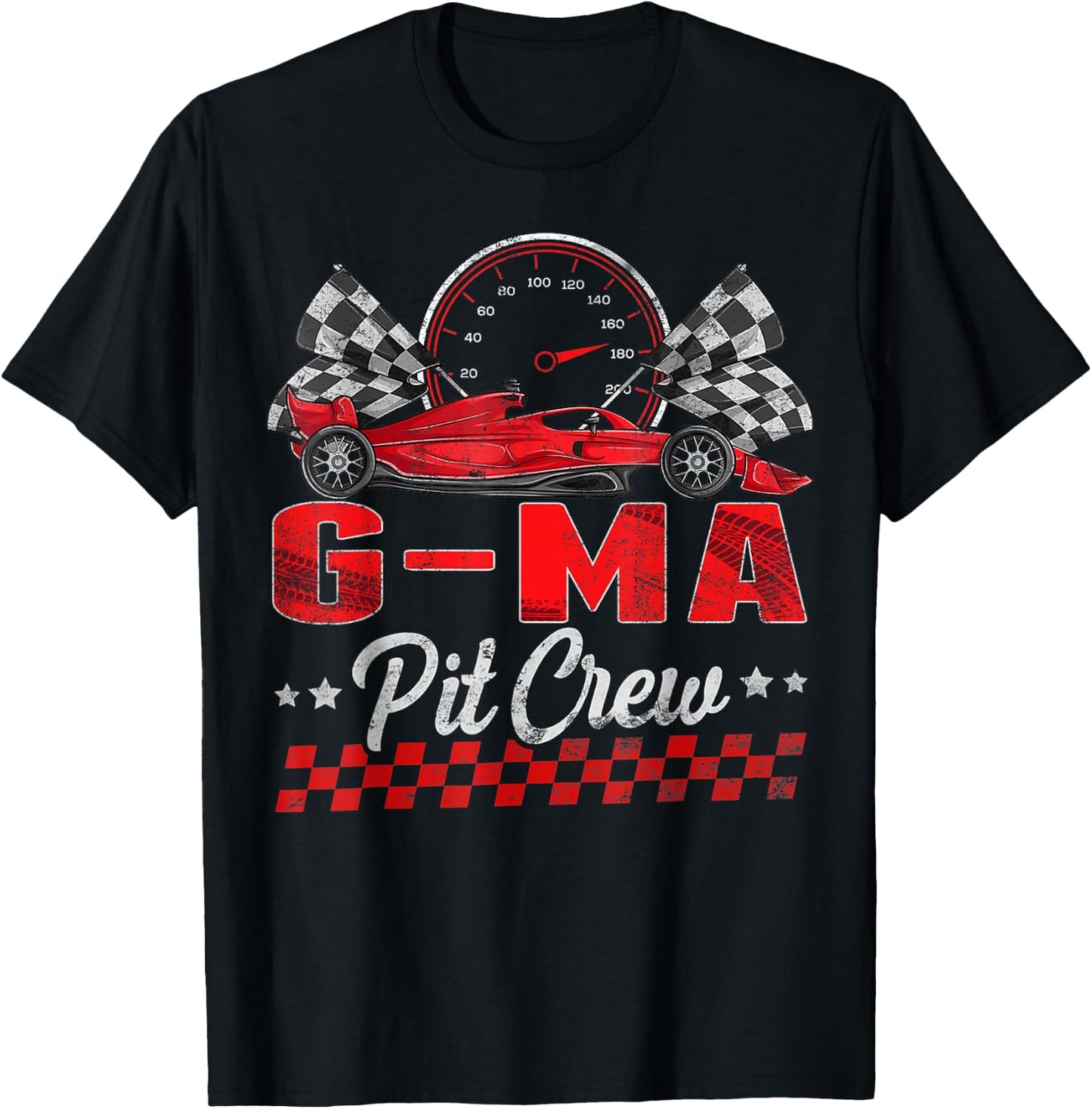 Race Car Birthday Party Racing Family G-Ma Pit Crew T-Shirt - T-Shirt | Black