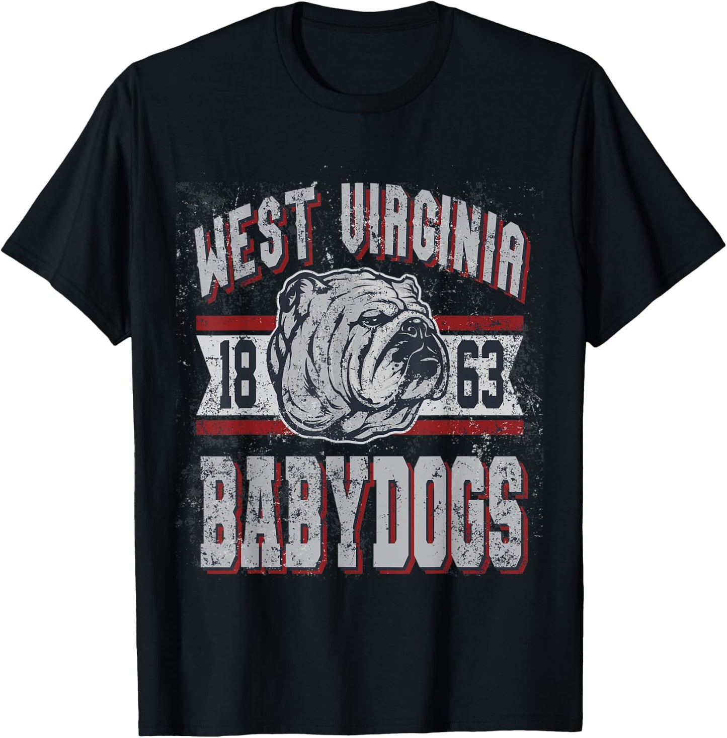 Funny WV Jim West Virginia Justice Baby Dogs bulldog Men Women T-Shirt - T-Shirt | Black