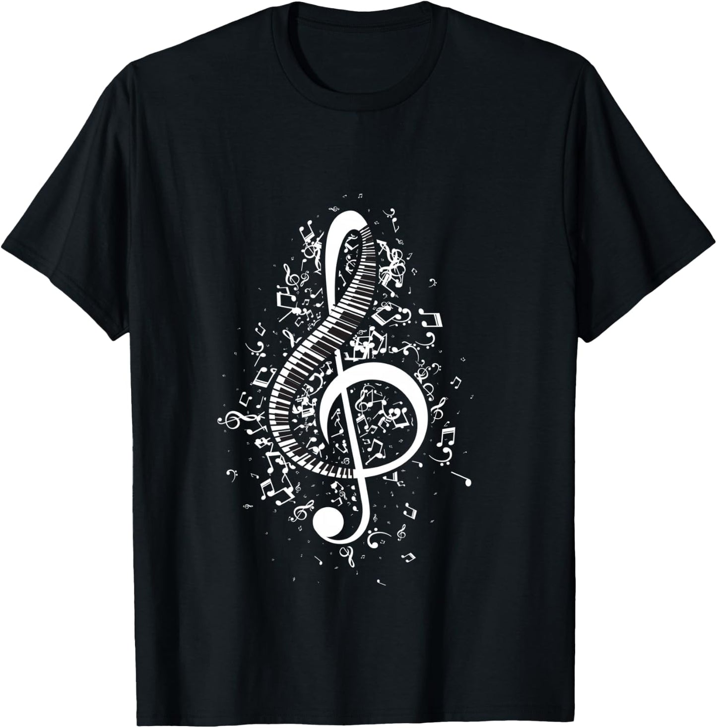 Treble Clef Keys - Piano Player Pianist Classical Music T-Shirt - T-Shirt | Black