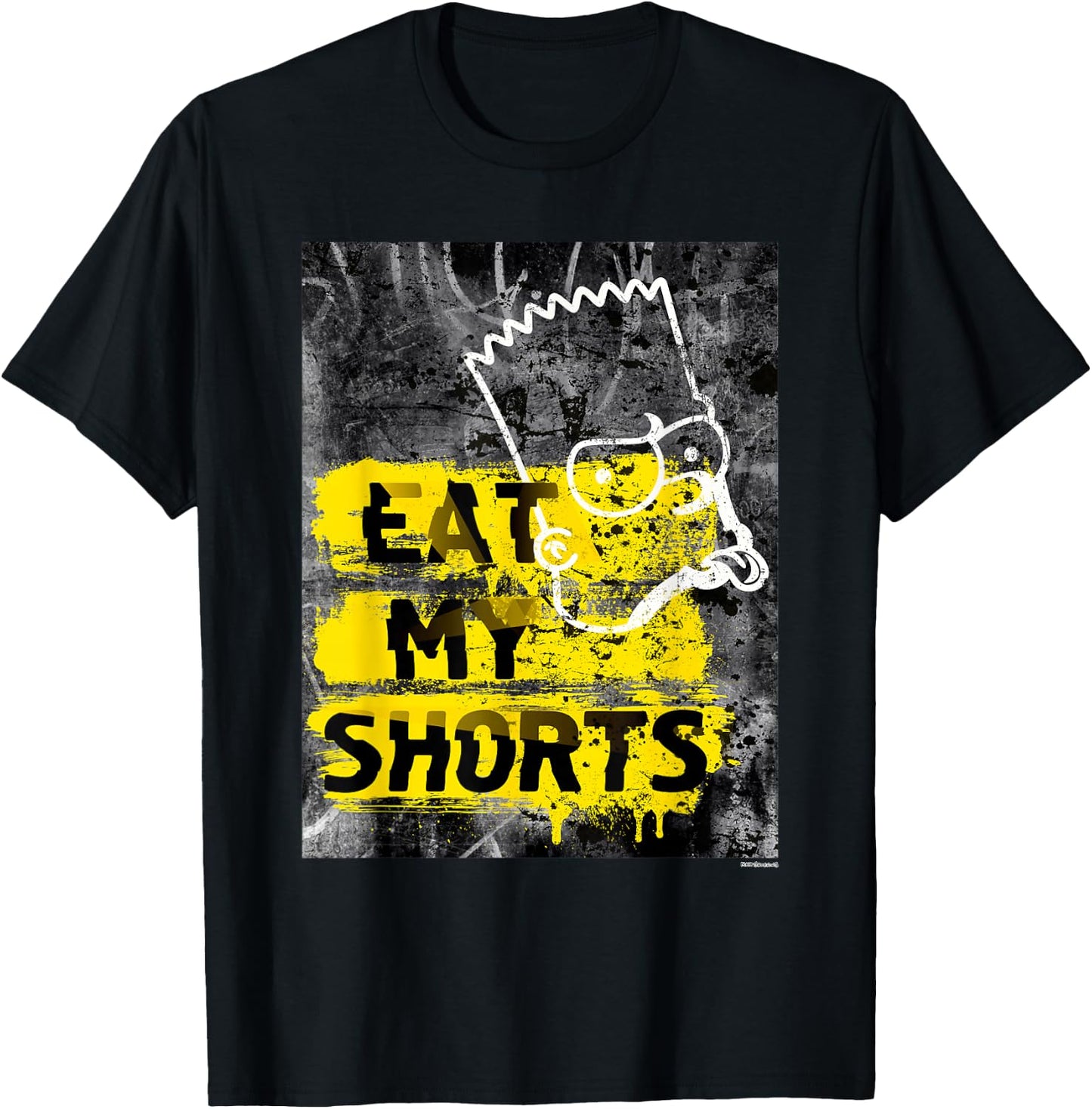The Simpsons Bart Simpson Eat My Shorts Graffiti T-Shirt - T-Shirt | Black