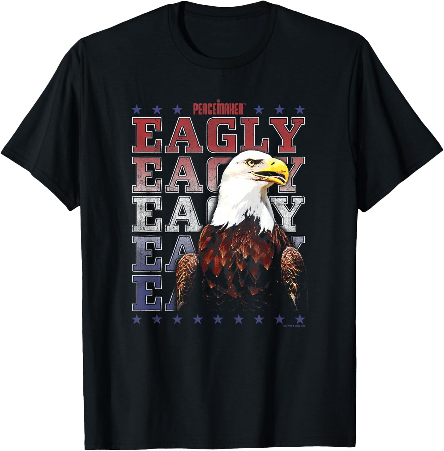 Peacemaker Eagly Text Stack T-Shirt - T-Shirt | Black