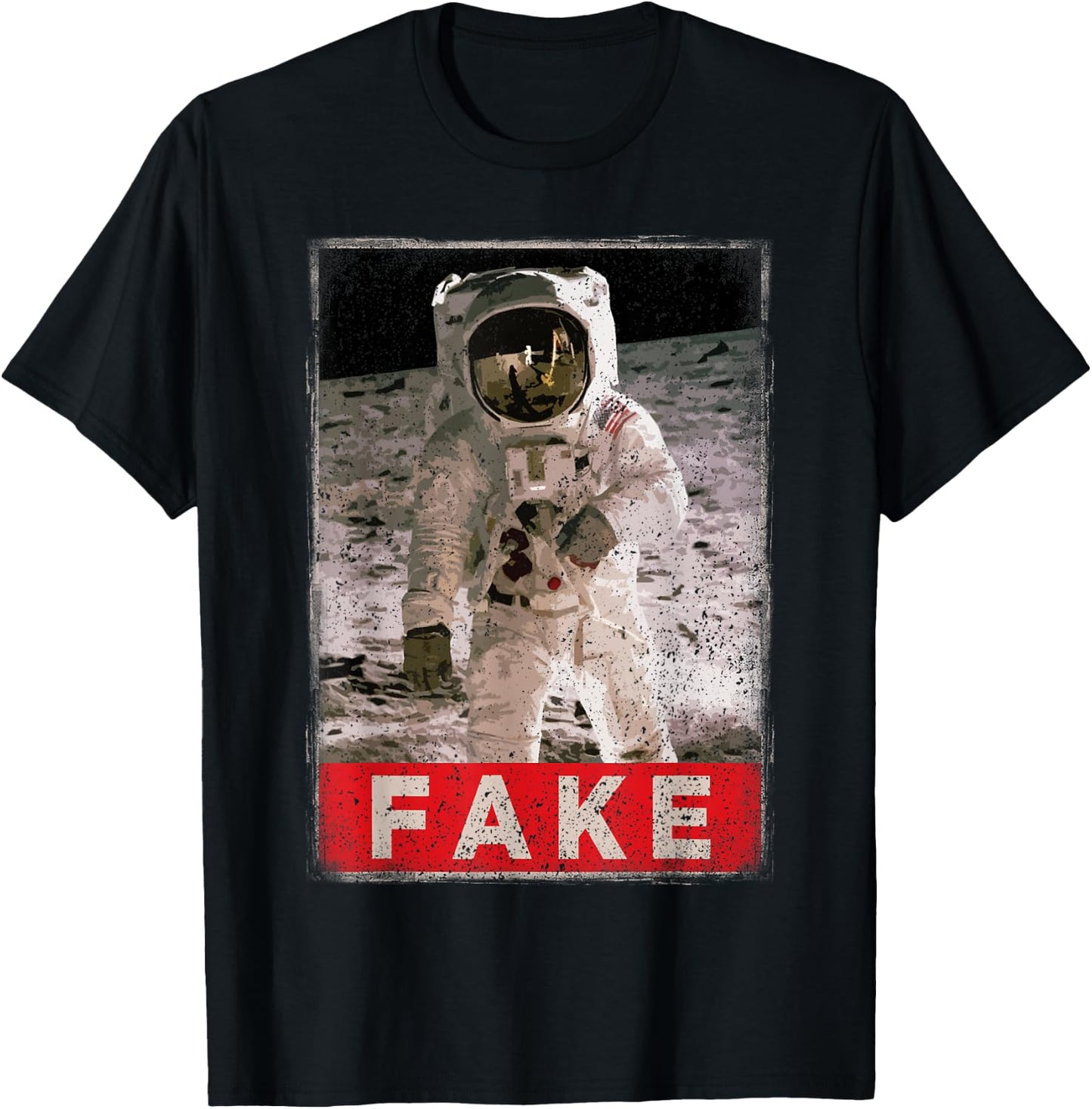 Funny Fake Moon Landing Apollo 11 Astronaut Hoax Conspiracy T-Shirt - T-Shirt | Black