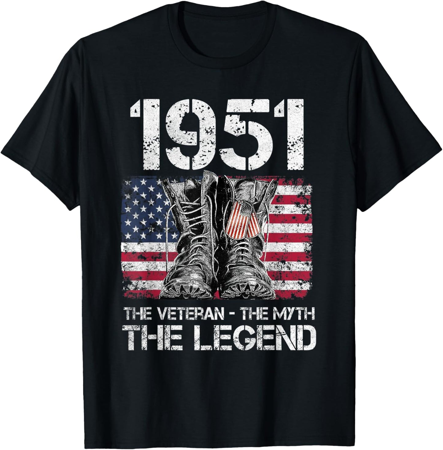 Vintage 1951 Man Myth Legend 71st Birthday Dad Grandpa T-Shirt - T-Shirt | Black