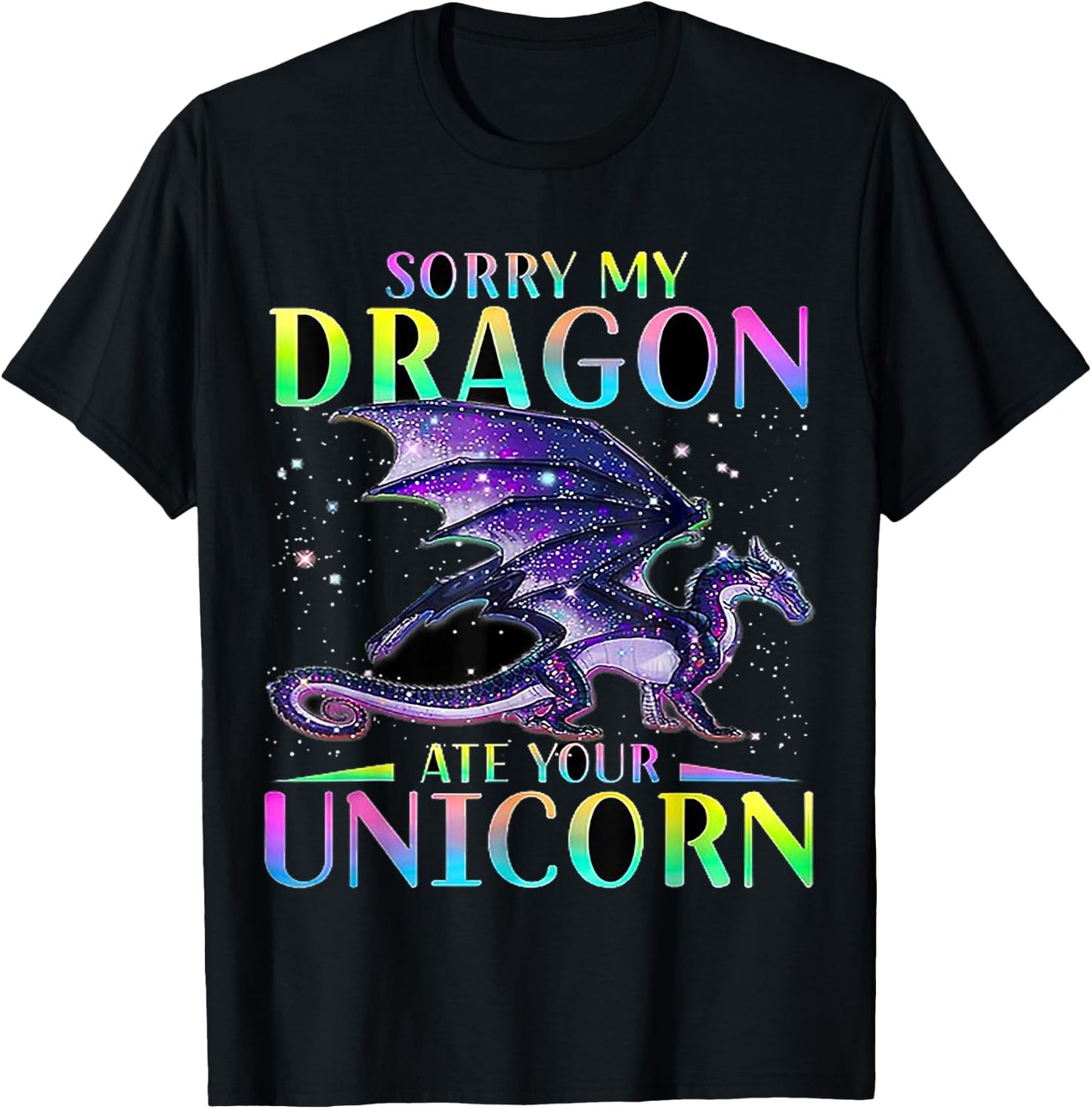My Dragon Eat Your Unicorn T-Shirt - T-Shirt | Black