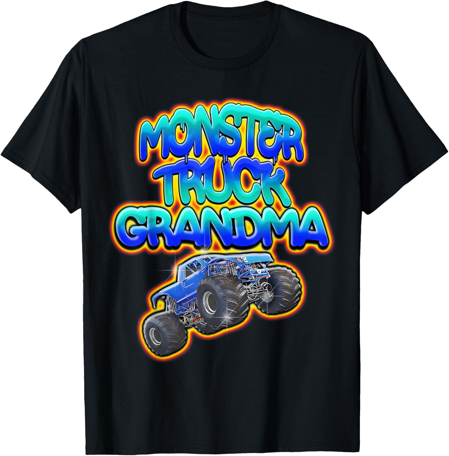 Monster Truck Grandma Graffiti Style T-Shirt - T-Shirt | Black