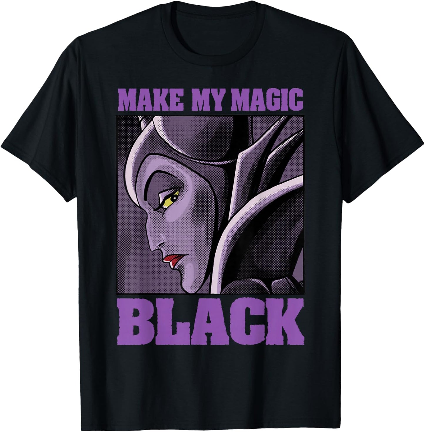 Disney Villains Maleficent Make My Magic Black Portrait T-Shirt - T-Shirt | Black
