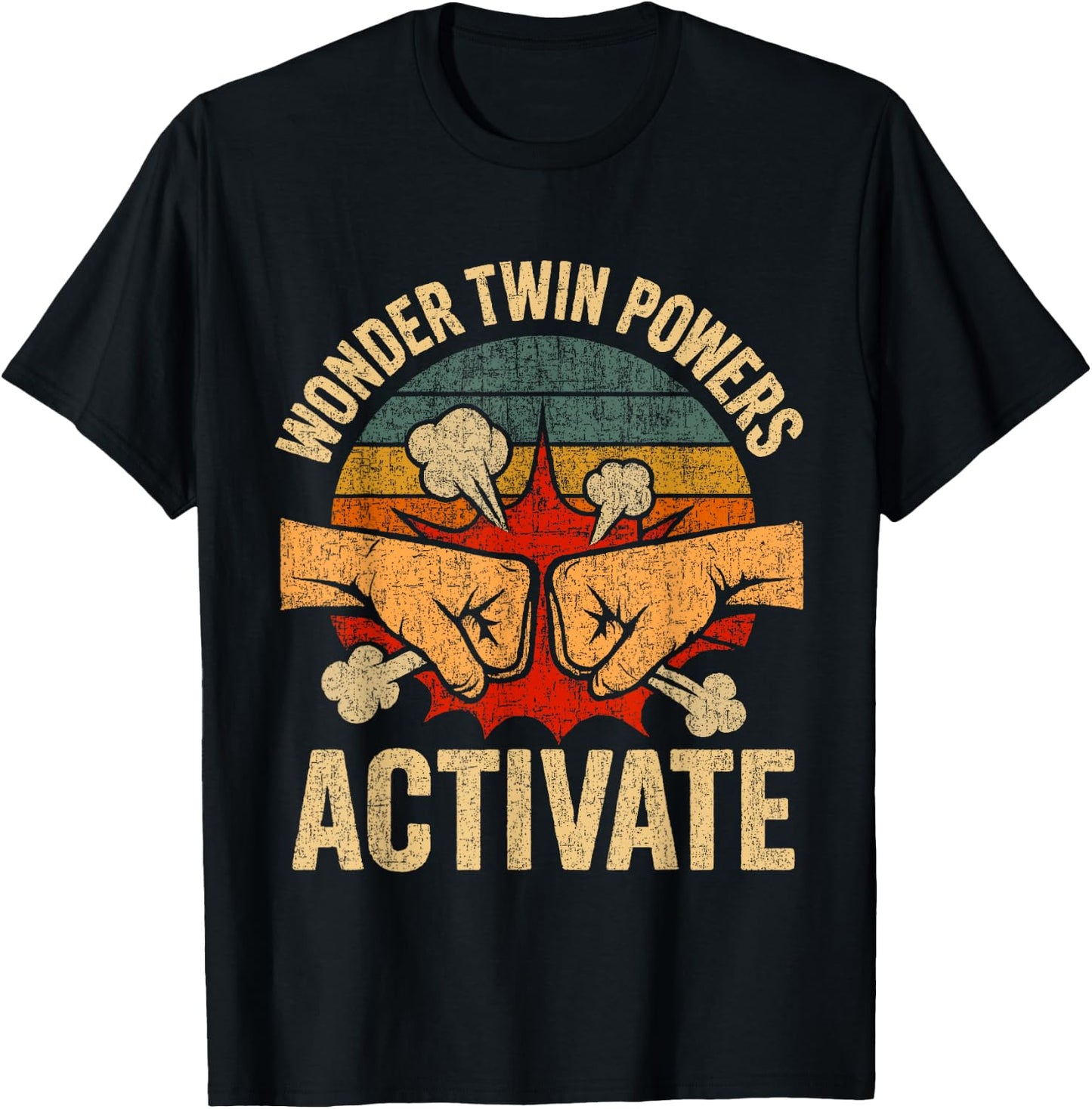 Wonder Twin Powers Activate Funny Twins Brother Sister T-Shirt - T-Shirt | Black