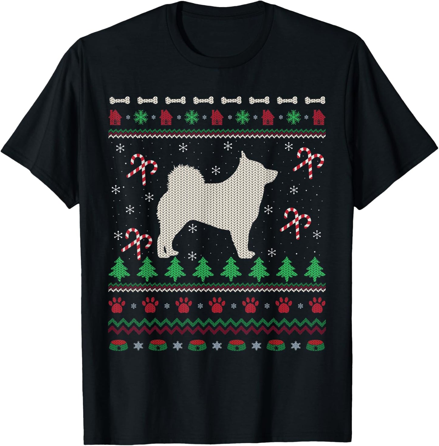Schipperke Dog Lover Xmas Ugly Schipperke Christmas Men Women Kids T-Shirt - T-Shirt | Black