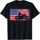 American Flag Biker Motorcycle T-Shirt - T-Shirt | Black