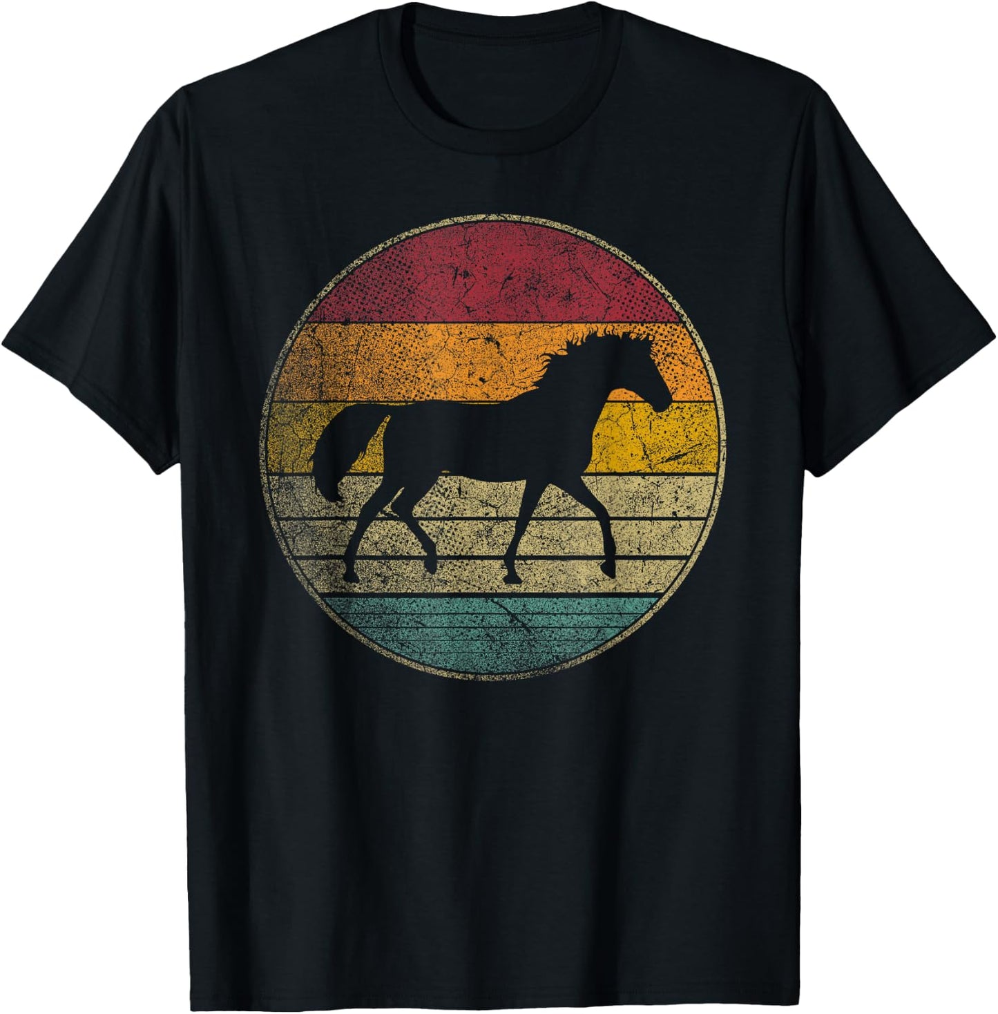 Horse Lover Riding Girl Horseback Vintage Retro 70s 80s Gift T-Shirt - T-Shirt | Black