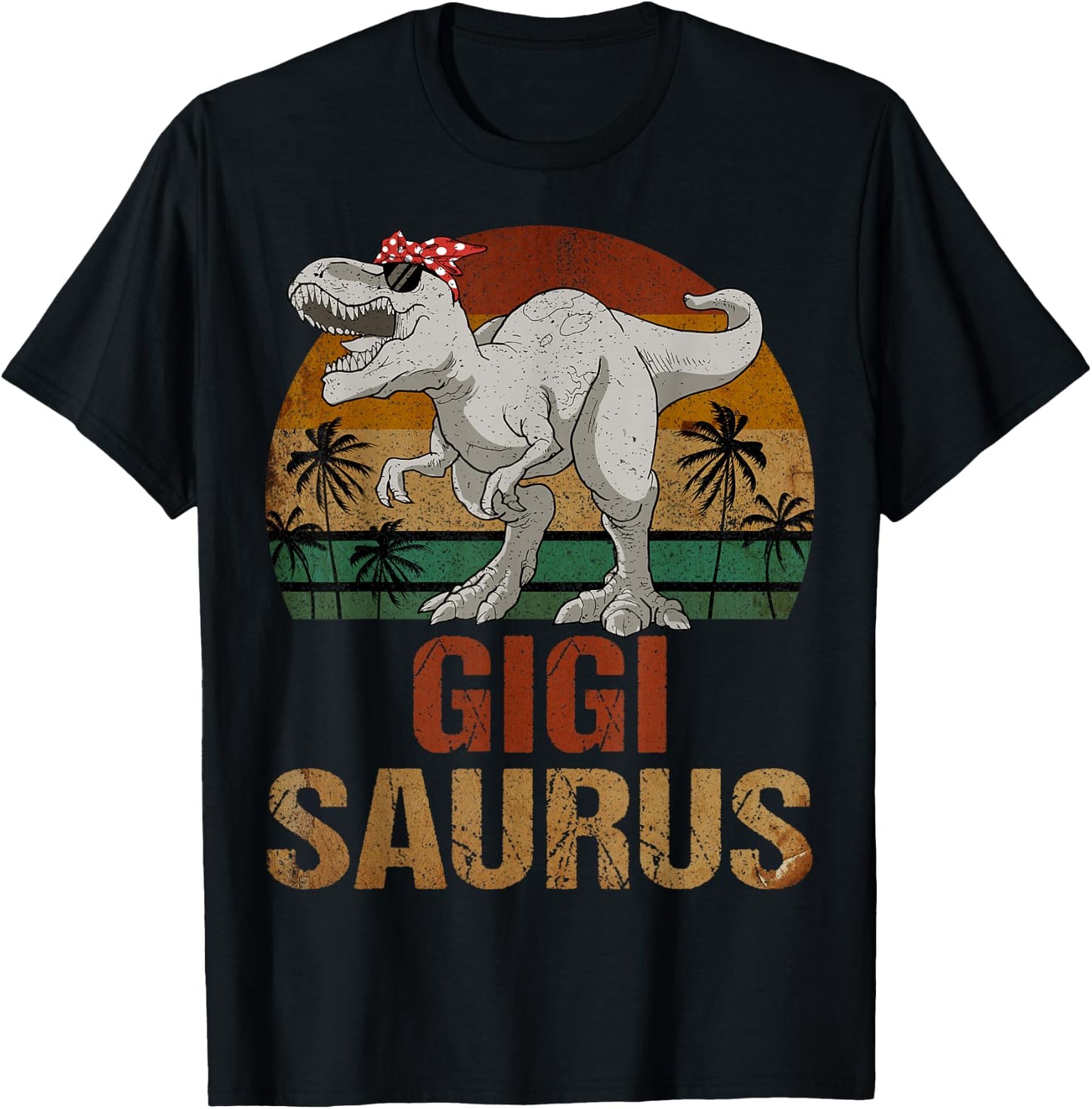 Gigisaurus T Rex Dinosaur Gigi Saurus Mother's Day T-Shirt - T-Shirt | Black