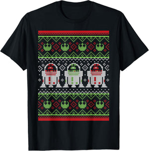 Star Wars R2-D2 Ugly Christmas Sweater Rebel T-Shirt - T-Shirt | Black