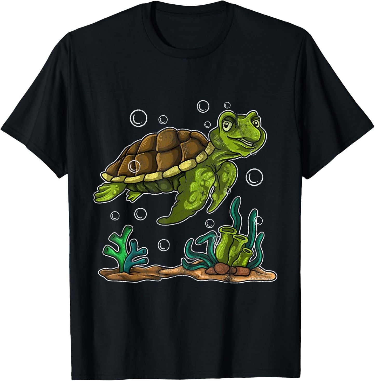 Turtle Girls Boys Tortuga Ocean Chill Turtle T-Shirt - T-Shirt | Black