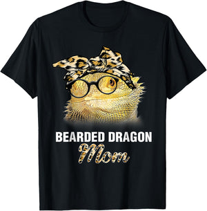 Mother's day Leopard Plaid Gift Bearded Dragon Mom T-Shirt - T-Shirt | Black