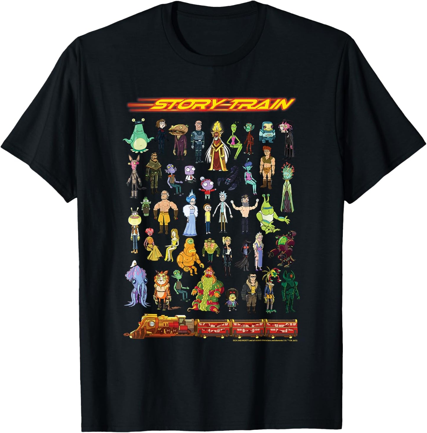 Rick and Morty Story Train Toy Set T-Shirt - T-Shirt | Black