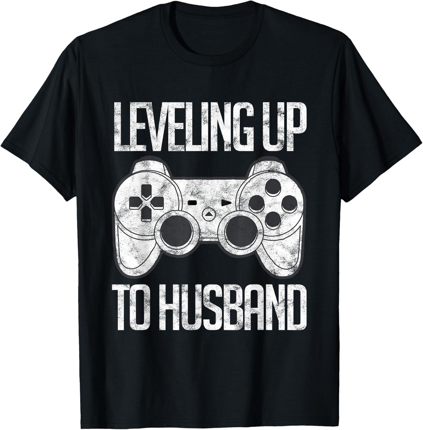 Leveling Up To Husband Groom Gamer Wedding T-Shirt - T-Shirt | Black