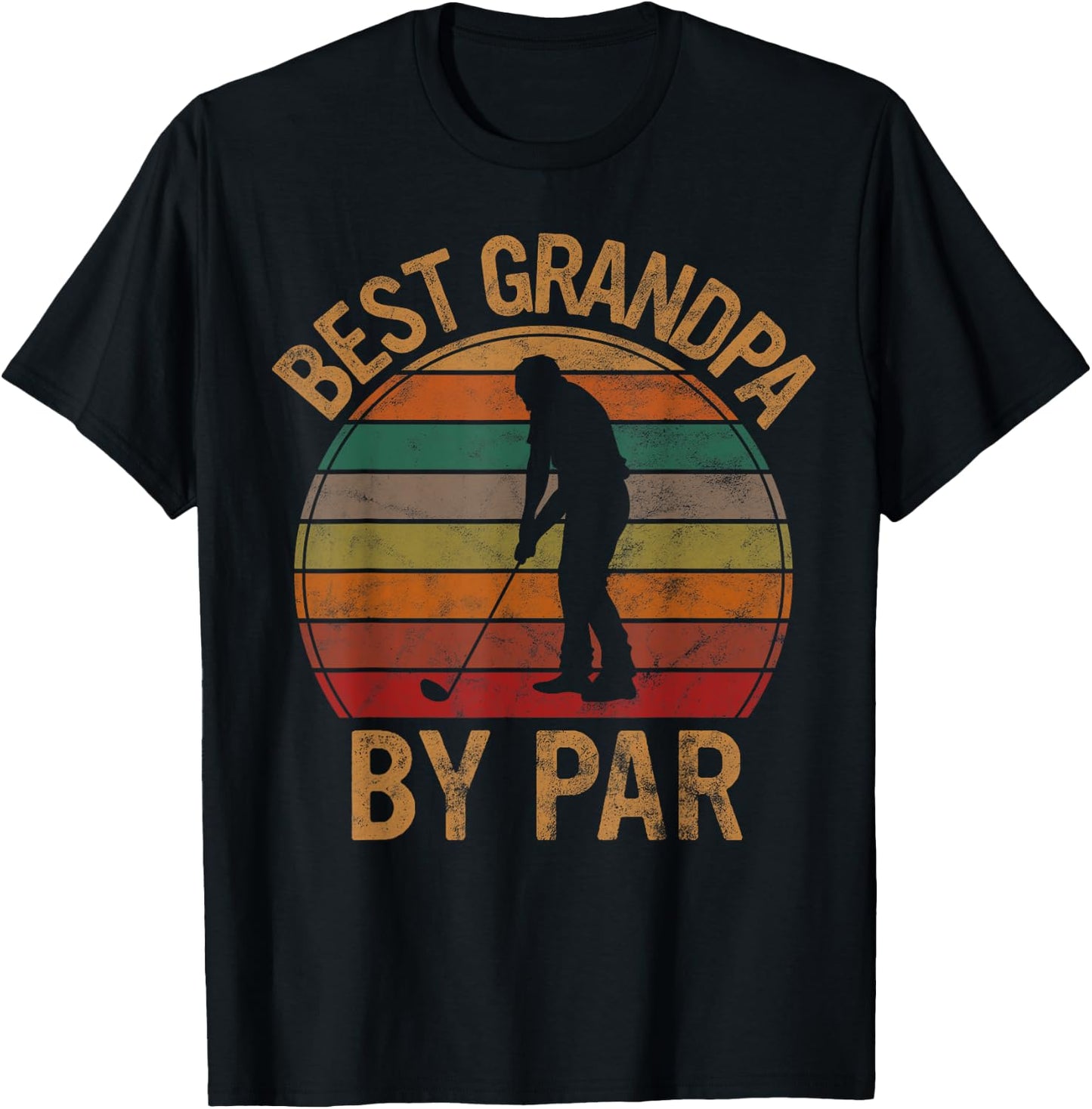 Best Grandpa by Par Golf Father's Day Gift Grandad Golfer T-Shirt - T-Shirt | Black