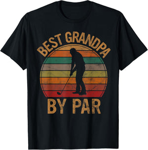 Best Grandpa by Par Golf Father's Day Gift Grandad Golfer T-Shirt - T-Shirt | Black