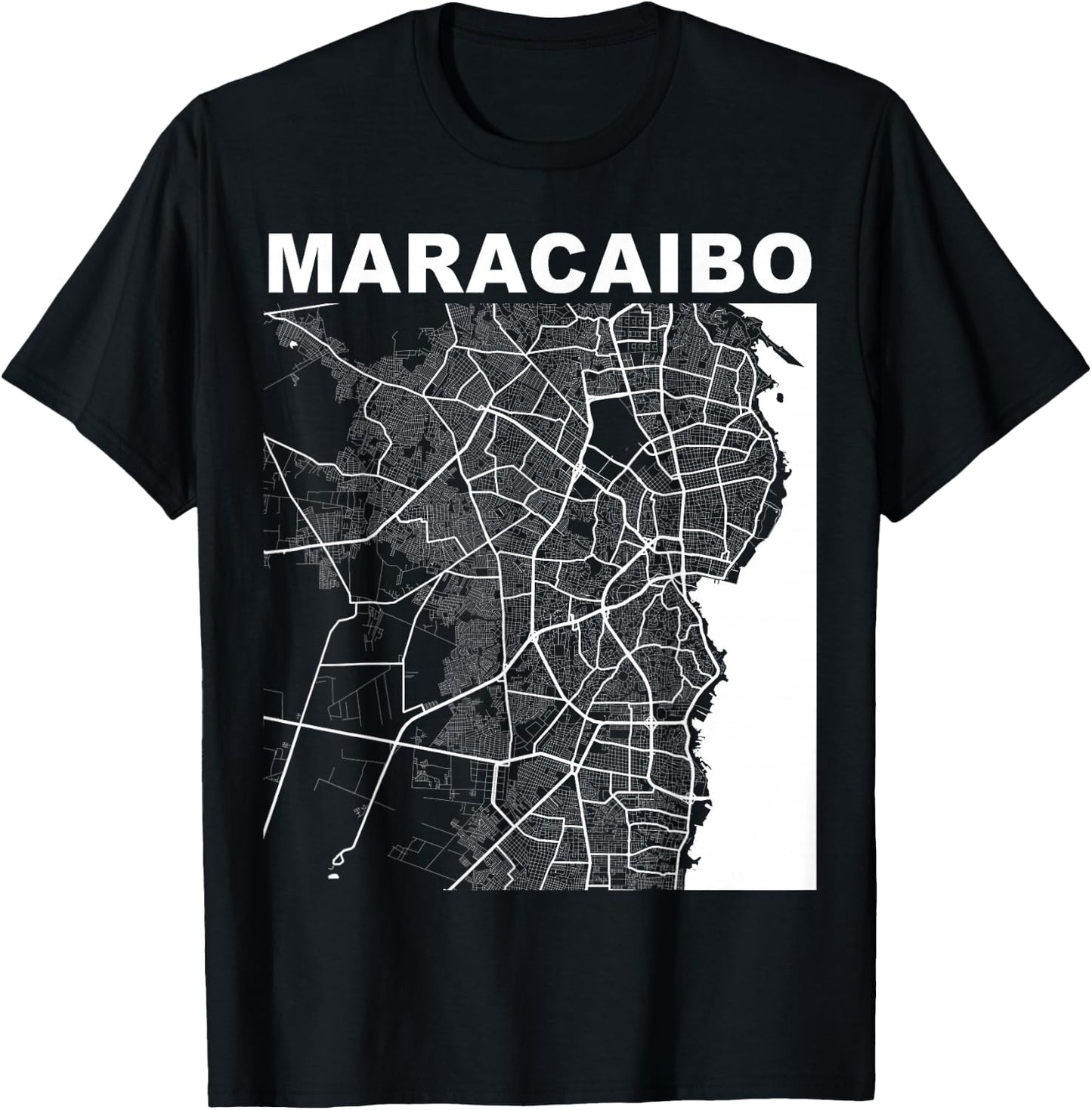 Venezuela Souvenir Maracaibo City Street Map T-Shirt - T-Shirt | Black
