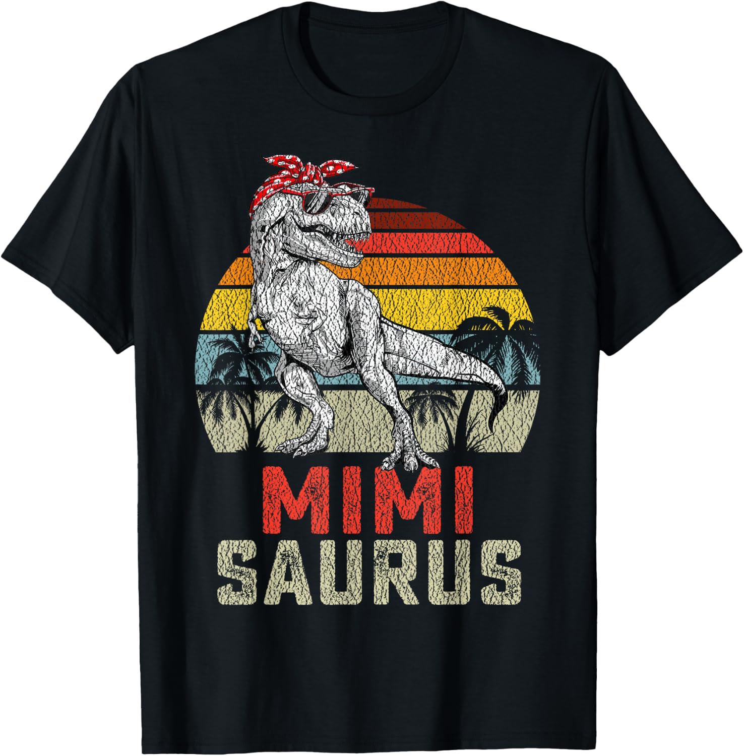 Mimisaurus T Rex Dinosaur Mimi Saurus Family Matching T-Shirt - T-Shirt | Black