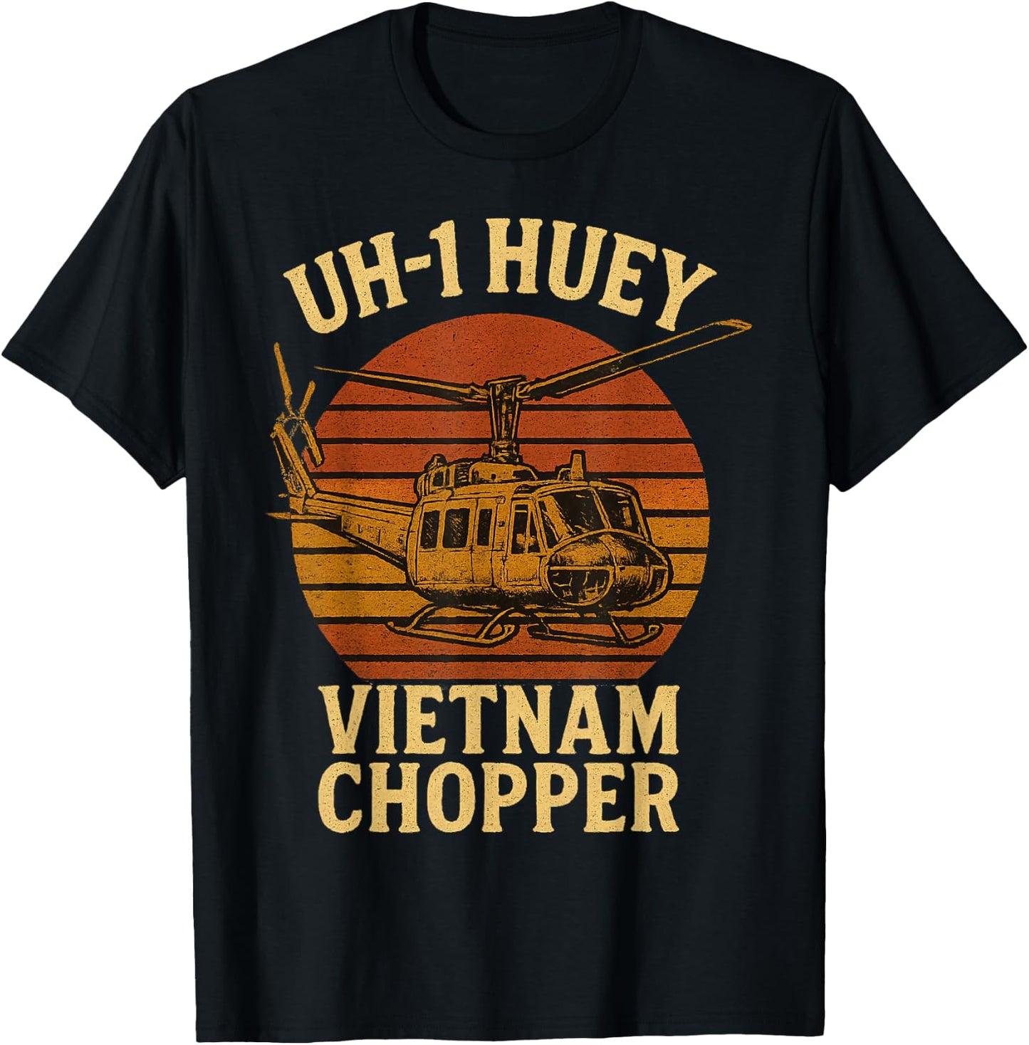 UH 1 Huey Vietnam Chopper T-Shirt - T-Shirt | Black