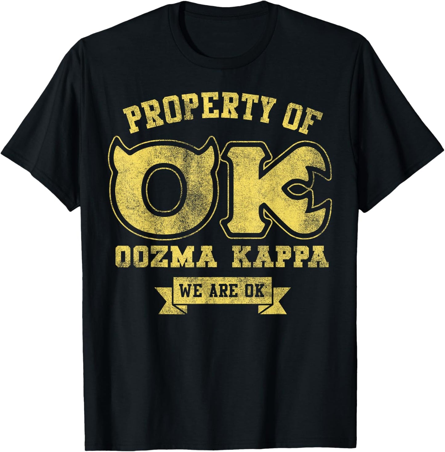 Disney Pixar Monsters University Property Of OK Logo T-Shirt - T-Shirt | Black