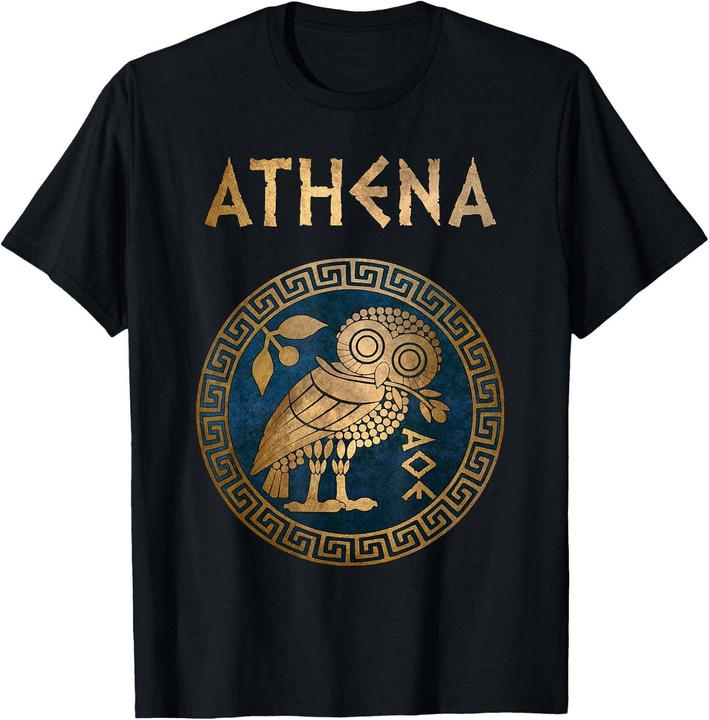 Athens Athenian Owl Symbol of Greek Goddess Athena T-Shirt - T-Shirt | Black