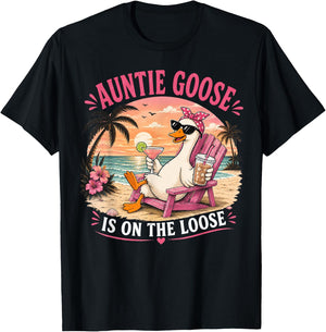 Auntie Goose is On The Loose Funny T-Shirt - T-Shirt | Black